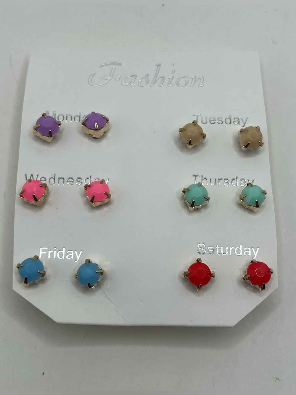 Fashion Gold-Trimmed Colorful Stud Earring Set - Daily Mix